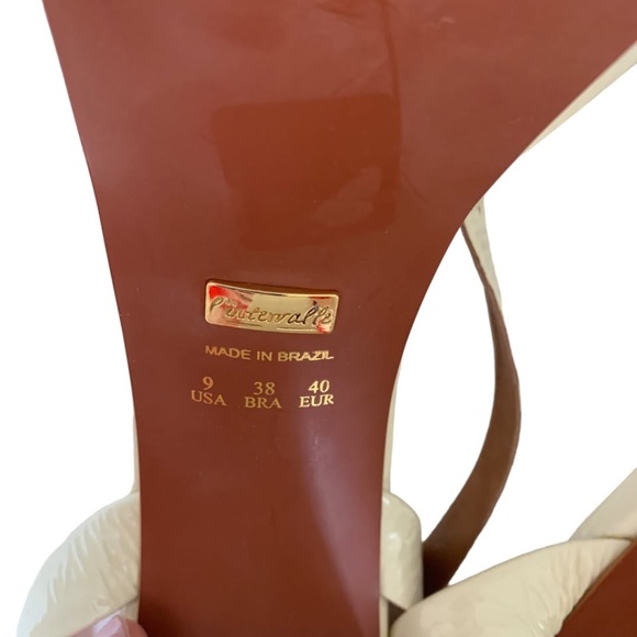 L’intervalle Off-White Strappy Block Heel Platform Sandals Size 9 Women - Picture 4 of 8